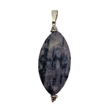 Load image into Gallery viewer, Mookaite Speckled Sterling Silver Marquise Pendant | 2 1/4" Long| Purplish Gray|