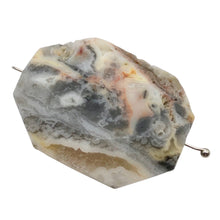 Load image into Gallery viewer, Crazy Lace Agate Carved Pendant Bead | 36x28x9mm | Gray White Orange |