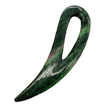 Load image into Gallery viewer, Ruby Zoisite Comma Bead | 94x28x6mm | Green Red | 1 Pendant Bead