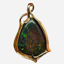 Load image into Gallery viewer, Stunning 14K Opal Goddess Pendant | 2 1/4" Long | Fire Green Red | 1 Pendant |