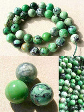 Load image into Gallery viewer, 3 Beads of 11-10mm Minty Green American Turquoise Rounds 7416