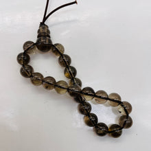 Load image into Gallery viewer, Smoky Quartz 7" Strung Strand Round Beads | 8mm | Smoky Clear | 21 Beads |