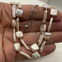Load image into Gallery viewer, Pearl Gentle Peach Sterling Silver Double Strand Necklace | 18" | Peach White |