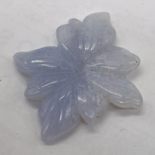 Load image into Gallery viewer, Chalcedony 29ct Hand Carved Flower Bead | 30x30x5mm | Blue | 1 Pendant Bead |