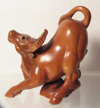 Load image into Gallery viewer, Hard Working Carved & Signed Ox Boxwood Statue