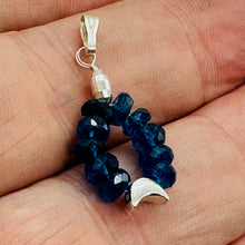 Load image into Gallery viewer, Dazzle Blue Apatite Moon Goddess 14K Gold Filled Pendant | 1" Long |