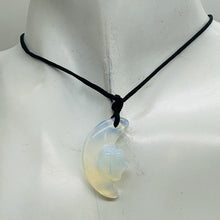 Load image into Gallery viewer, Blue White Opalized Glass Star and Moon Pendant Necklace Celestial