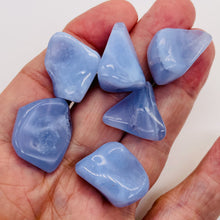 Load image into Gallery viewer, Chalcedony Gemstone 43g Nugget Beads | 26x22x9 to 23x20x11mm | Blue | 6 Beads |