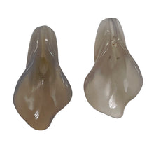 Load image into Gallery viewer, Chalcedony Calla Lily Flower Beads | 22x11x2.5mm | White Lavender | 2 Beads |