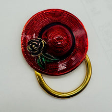 Load image into Gallery viewer, Society Designer Hat Brooch | 56x42x15mm | Sparkling Red | 1 Brooch |