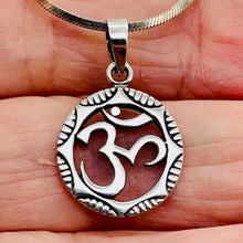 Load image into Gallery viewer, Om Symbol Sterling Silver Charm | 1 1/8" Long | Silver | 1 Pendant |