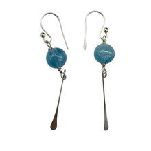 Load image into Gallery viewer, Aquamarine Sterling Silver Dangle Earrings | 2" Long | Blue | 1 Pair |