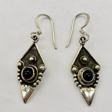 Load image into Gallery viewer, Stellar! Black Onyx Sterling Silver Drop/Dangle Earrings | 1 1/2" Long |