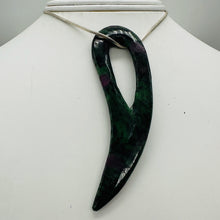Load image into Gallery viewer, Ruby Zoisite Comma Pendant Bead | 94x28x6mm | Green, Red | 1 Pendant Bead |
