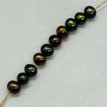 Load image into Gallery viewer, Natural Green Gold Red Freshwater Pearl Parcel 10 Round 5mm Cultured Pearls