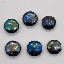Load image into Gallery viewer, Ebony Rainbow Coin Pearls | 10-12mm | Lavender Blue Pink | 6 Pearls |