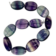 Load image into Gallery viewer, Natural Fluorite 8" Strand | 18x13x10mm | Oval | Purple Blue Green | 11 Beads |