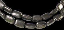 Load image into Gallery viewer, Aztec Gold Pyrite 14x10mm Flat Rectangle Bead Strand 109008