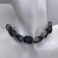 Load image into Gallery viewer, Rutilated Quartz 15" Strand | 21x13x19 to 25x13x14 | White Black | 18 Beads |