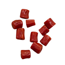 Load image into Gallery viewer, Natural AAA Red Coral Branch Tube Beads | 5 to 6 x 4mm | Red | Tube | 10 Beads |