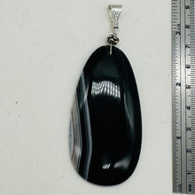 Load image into Gallery viewer, Sardonyx Large Designer Teardrop Sterling Silver Pendant | 3" Long| Black.White|