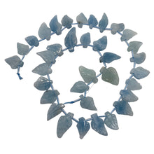 Load image into Gallery viewer, Natural Aquamarine Leaf Bead Strand | 150cts | 20x13x4 - 16x10x3mm | 35 Beads |