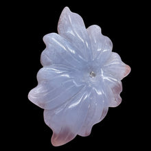 Load image into Gallery viewer, Chalcedony 28ct Hand Carved Flower Bead | 33x25x5mm | Blue | 1 Pendant Bead |