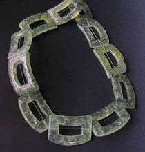 Load image into Gallery viewer, 3 Picture Frame Green Prehnite Buckle Beads 10461
