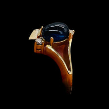 Load image into Gallery viewer, Indicolite Tourmaline Diamond 14K Gold Oval Ring | Size 7 | Blue | 1 Ring |