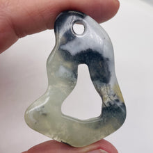 Load image into Gallery viewer, Serpentine New Jade 14g Irregular Loop Pendant Bead | 54x40x5mm | Gray, White |