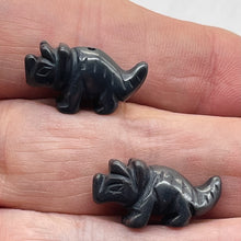 Load image into Gallery viewer, Triceratops Hematite Dinosaur Beads | 22x12x7.5mm | Silver Black
