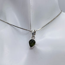 Load image into Gallery viewer, Moldavite 7.08ct Sterling Silver Heart Pendant | 3/4" Long | Green | 1 Pendant |