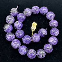 Load image into Gallery viewer, Charoite AAA Large Round Focal Bead| 18mm | Purple, White | 1 Bead |