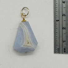 Load image into Gallery viewer, Chalcedony Druzy Designer Cut Sterling Silver Pendant | 1 1/4" Long | Blue |