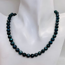 Load image into Gallery viewer, Faceted Fresh Water Pearl Round 16&quot; Strand | 7mm | Iridescent Blue | 52 Pearls|
