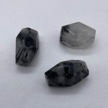 Load image into Gallery viewer, Rutilated Quartz Faceted Beads | 21x13x19 to 25x13x15 | White Black | 3 Beads