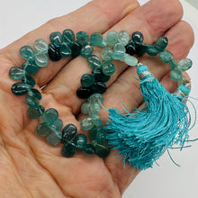 Load image into Gallery viewer, Grandidierite AAA Graduated Briolette Strand| 8" Long| Aqua, Blue| 50 to 60 Bds|