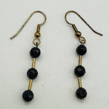 Load image into Gallery viewer, Rhodolite Garnet Faceted 14K Gold Filled Earrings | 1 3/4 inches long |