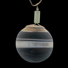 Load image into Gallery viewer, Sardonyx Jade 40mm Coin 14K Gold Filled Bead Pendant | Black | 2 1/4" Long |