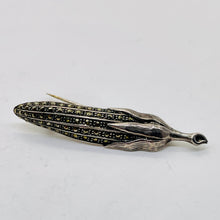 Load image into Gallery viewer, Ear of Corn Marcasite Sterling Silver Pin | 2" Long | Silver | 1 Sweater Pin