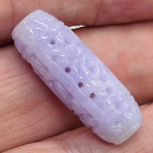 Load image into Gallery viewer, Jade Tube Carved Bead | 30x11mm | Lavender | 1 Bead |