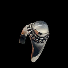 Load image into Gallery viewer, Moonstone Cat's Eye Sterling Silver Oval Ring | Size 5.5 | Clear | 1 Ring |