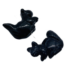 Load image into Gallery viewer, Just Nuts 2 Blue Goldstone Squirrel Animal Beads | 22x15x10mm | Blue Black