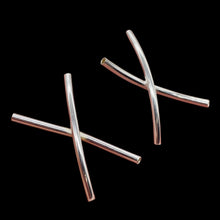 Load image into Gallery viewer, Designer 2 Sterling Silver 20mm Dual Tube Beads 007821