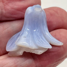 Load image into Gallery viewer, Blue Chalcedony Carved Druzy Flower Bead | 40 cts | 1" Long |