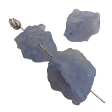 Load image into Gallery viewer, Blue Chalcedony 17g Druzy Nugget Beads | 25x20x16 to 18x17x15mm | Blue| 3 Beads|