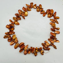 Load image into Gallery viewer, Burning Orange 'Corn Flake' Keishi Pearl Strand | 12x5mm to 16x7x4mm |