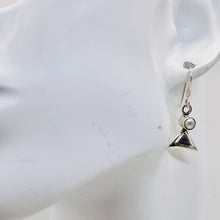 Load image into Gallery viewer, Fresh Water Pearl Sterling Silver Triangle Earrings | 1" Long | White | 1 Pair |