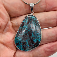Load image into Gallery viewer, Chrysocolla Sterling Silver Oval Pendant | 2 3/8" Long | Blue | 1 Pendant |