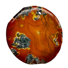 Load image into Gallery viewer, Limbcast Moss Agate Disc Pendant Bead | 33x2mm | Orange, White | 1 Bead |